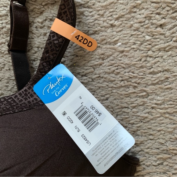 Playtex Love My Curves Brown Balconette Neckline Underwire Style 4823 Size 42DD - Picture 4 of 11